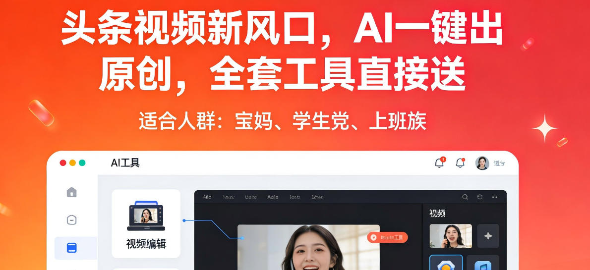 头条视频新风口，AI一键出原创，全套工具直接送，人人可做，有手就行【揭秘】-网赚副业网