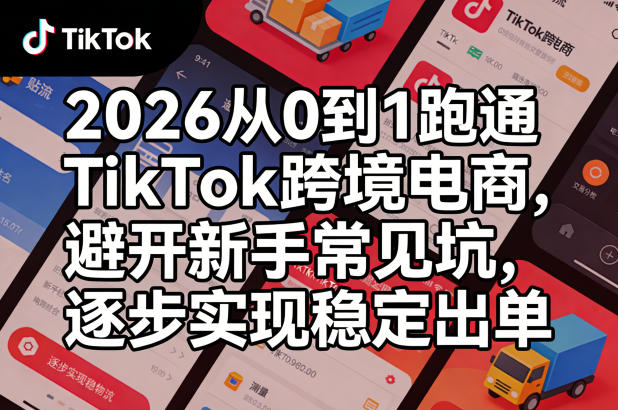 2026从0到1跑通TikTok跨境电商,避开新手常见坑,逐步实现稳定出单-网赚副业网