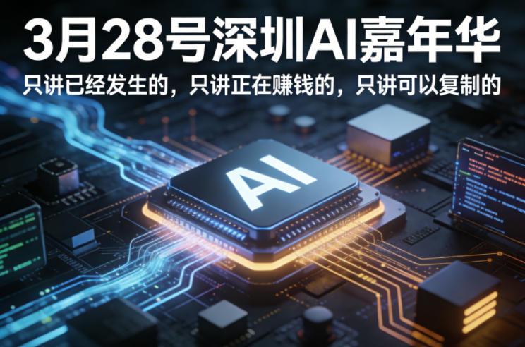 3月28号深圳AI嘉年华,只讲已经发生的,只讲正在賺钱的,只讲可以复制的-网赚副业网