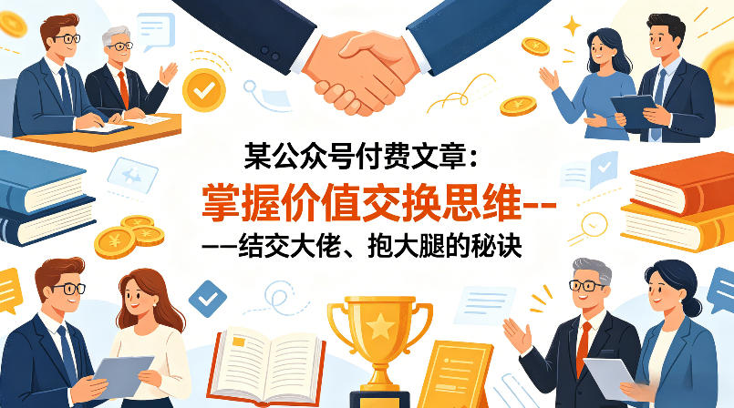 某公众号付费文章:掌握价值交换思维—-结交大佬、抱大腿的秘诀-网赚副业网