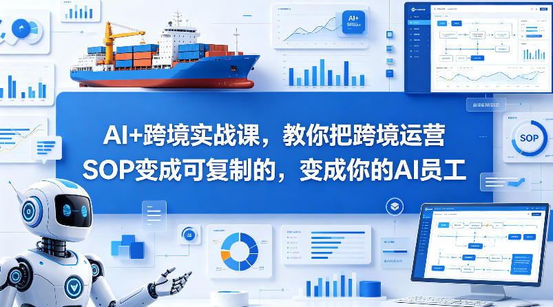 AI+跨境实战课,教你把跨境运营S0变成可复制的,变成你的AI员工-网赚副业网