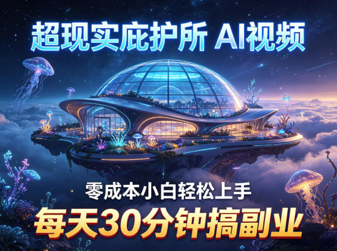 超现实庇护所AI视频项目拆解,零成本小白轻松上手,每天30分钟搞副业-网赚副业网