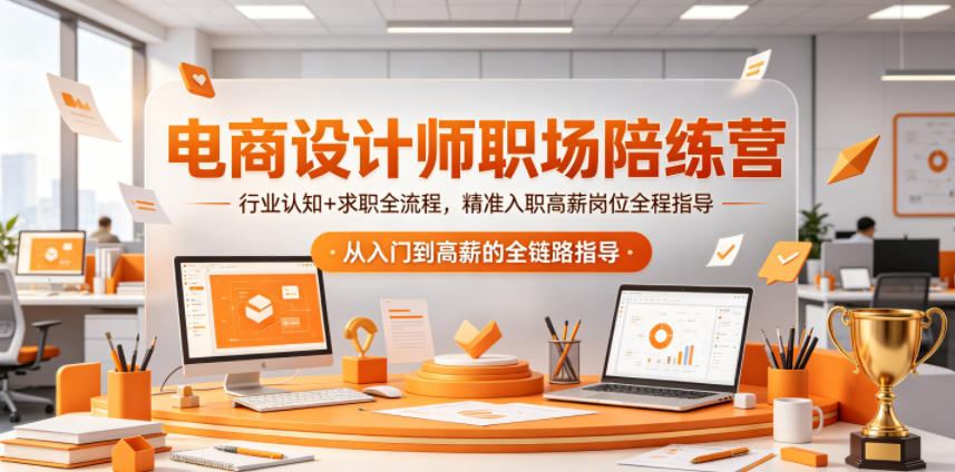电商设计师职场陪练营,行业认知+求职全流程,精准入职高薪岗位全程指导-网赚副业网