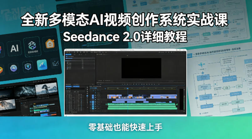全新多模态AI视频创作系统实战课,Seedance 2.0详细教程,零基础也能快速上手插图 全新多模态AI视频创作系统实战课,Seedance 2.0详细教程,零基础也能快速上手插图