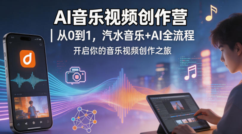 AI音乐视频创作营|从0到1,汽水音乐+AI全流程,开启你的音乐视频创作之旅-网赚副业网