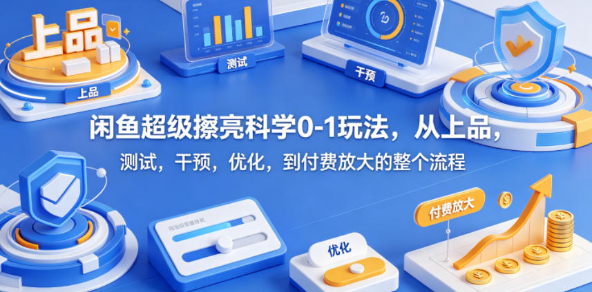 闲鱼超级擦亮科学0-1玩法,从上品,测试,干预,优化,到付费放大的整个流程-网赚副业网