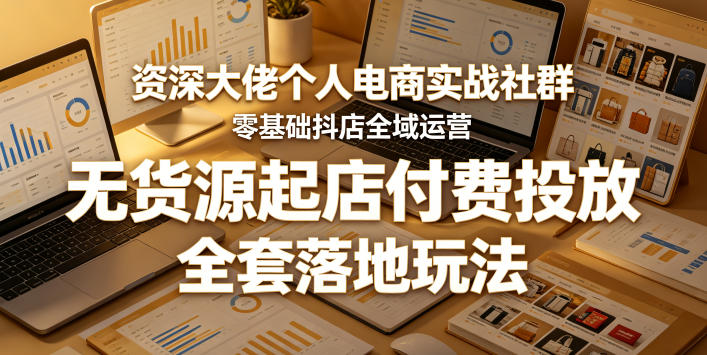 资深大佬个人电商实战社群,零基础抖店全域运营,无货源起店付费投放,全套落地玩法-网赚副业网