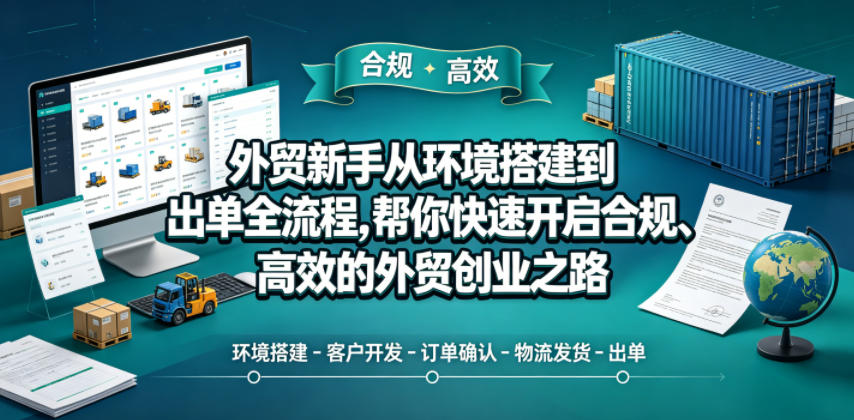 外贸新手从环境搭建到出单全流程,帮你快速开启合规、高效的外贸创业之路-网赚副业网