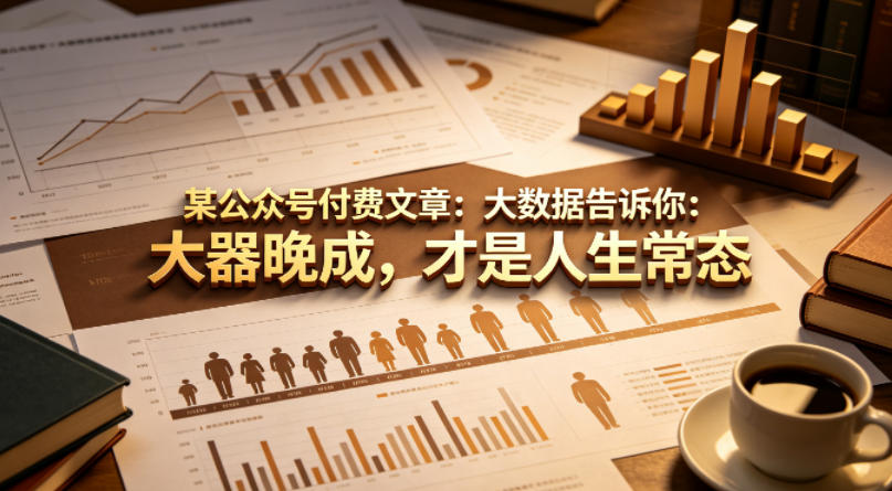 某公众号付费文章:大数据告诉你:大器晚成,才是人生常态-网赚副业网