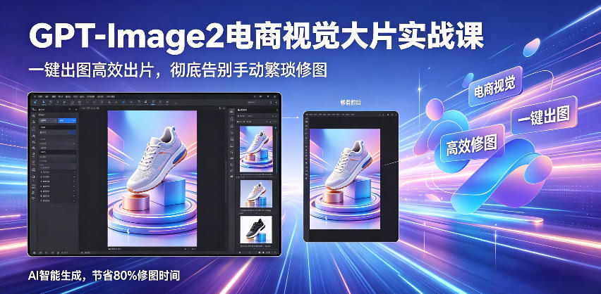 GPT-Image2电商视觉大片实战课,一键出图高效出片,彻底告别手动繁琐修图-网赚副业网