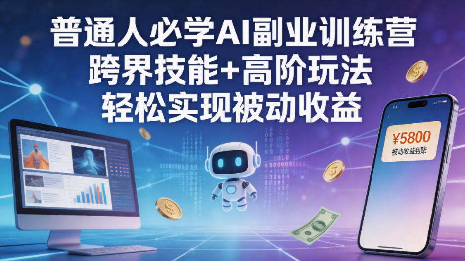 普通人必学AI副业训练营跨界技能+高阶玩法轻松实现被动收益-网赚副业网