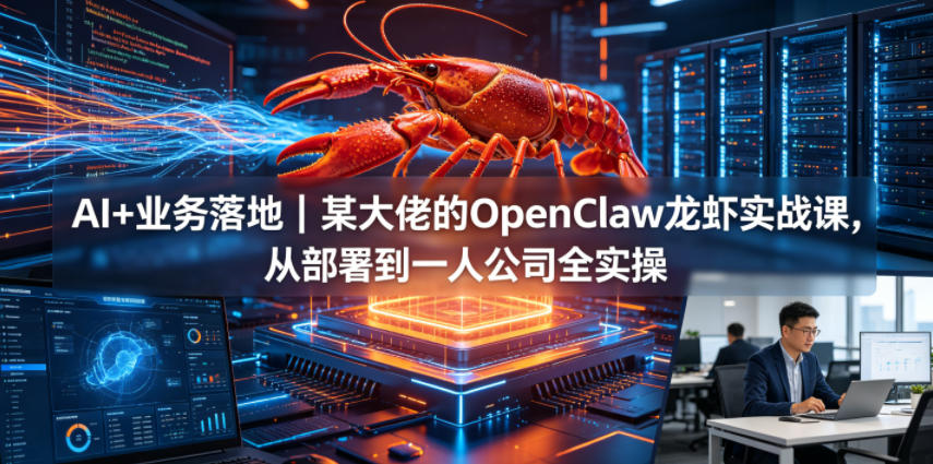 AI+业务落地|某大佬的OpenClaw小龙虾实战课,从部署到一人公司全实操-网赚副业网