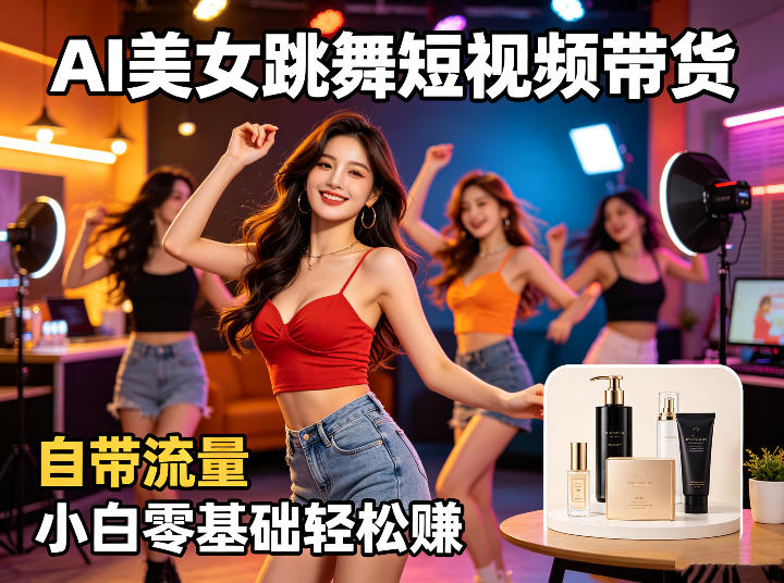 AI美女跳舞短视频带货:自带流量,小白零基础轻松賺,详细拆解-网赚副业网