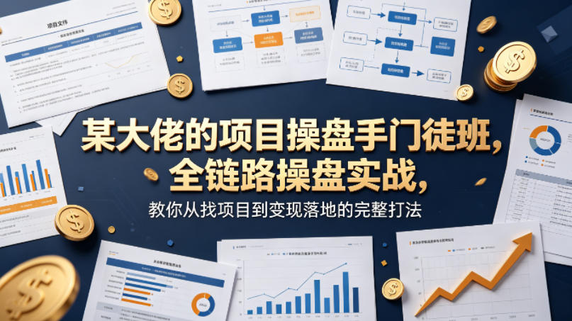 某大佬的项目操盘手门徒班,全链路操盘实战,教你从找项目到变现落地的完整打法-网赚副业网