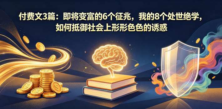 付费文3篇：即将变富的6个征兆，我的8个处世绝学，如何抵御社会上形形色色的诱惑-网赚副业网