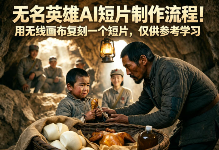 无名英雄AI短片制作流程!用无线画布复刻一个短片,仅供参考学习-网赚副业网