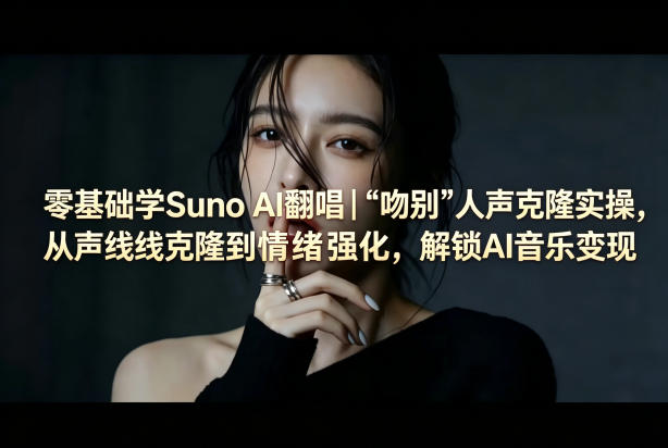 零基础学Suno AI翻唱|《吻别》人声克隆实操,从声线克隆到情绪强化,解锁AI音乐变现-网赚副业网