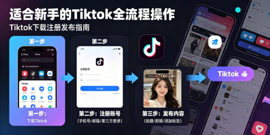 Tiktok下载注册发布，适合新手的Tiktok全流程操作-网赚副业网