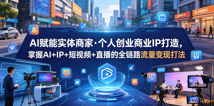 AI赋能实体商家·个人创业商业IP打造,掌握AI+IP+短视频+直播的全链路流量变现打法-网赚副业网