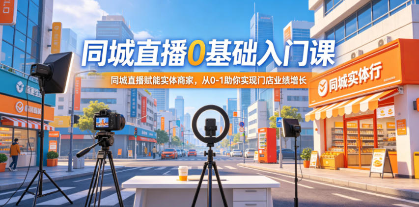 同城直播0基础入门课,同城直播赋能实体商家,从0-1助你实现门店业绩增长-网赚副业网