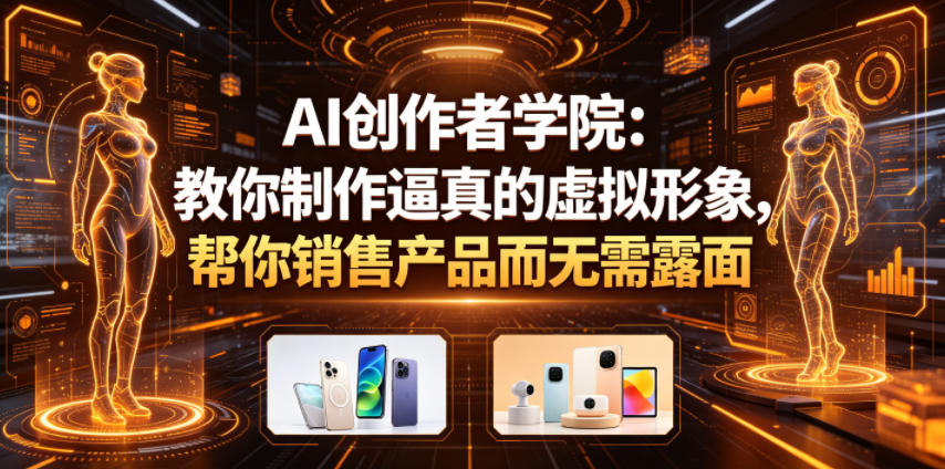 AI创作者学院：教你制作逼真的虚拟形象，帮你销售产品而无需露面【原创双语字幕】-网赚副业网