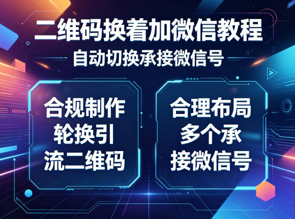 二维码换着加微信教程,自动切换承接微信号,合规制作轮换引流二维码,合理布局多个承接微信号-网赚副业网