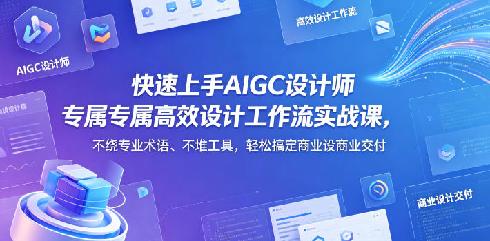快速上手AIGC设计师专属高效设计工作流实战课,不绕专业术语、不堆工具,轻松搞定商业设计交付-网赚副业网