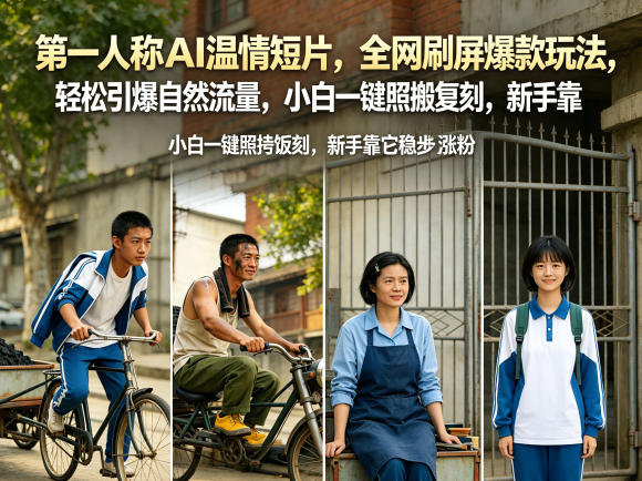 第一人称AI温情短片，全网刷屏爆款玩法，轻松引爆自然流量，小白一键照搬复刻，新手靠它稳步涨粉-网赚副业网