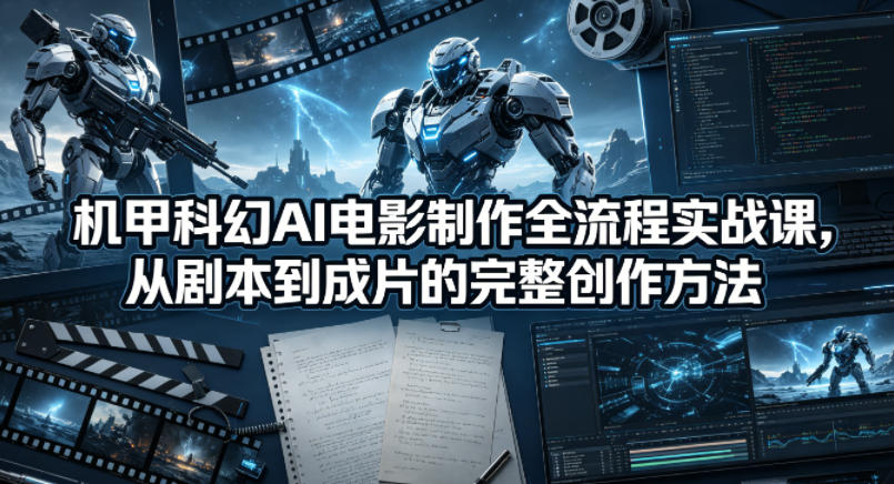 机甲科幻AI电影制作全流程实战课,从剧本到成片的完整创作方法-网赚副业网
