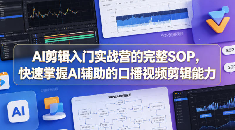 AI剪辑入门实战营的完整SOP,快速掌握AI辅助的口播视频剪辑能力-网赚副业网