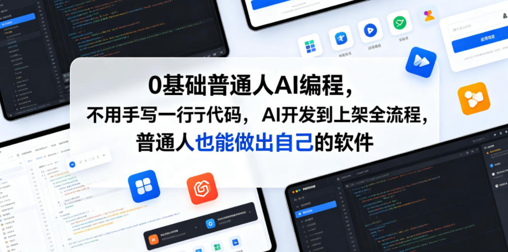 0基础普通人AI编程,不用手写一行代码,AI开发到上架全流程,普通人也能做出自己的软件-网赚副业网