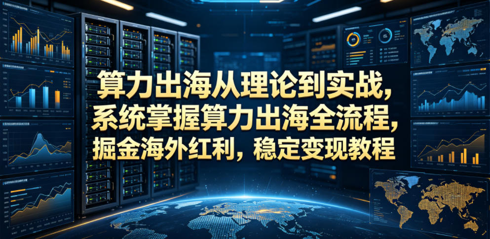 算力出海从理论到实战,系统掌握算力出海全流程,掘金海外红利,稳定变现教程-网赚副业网