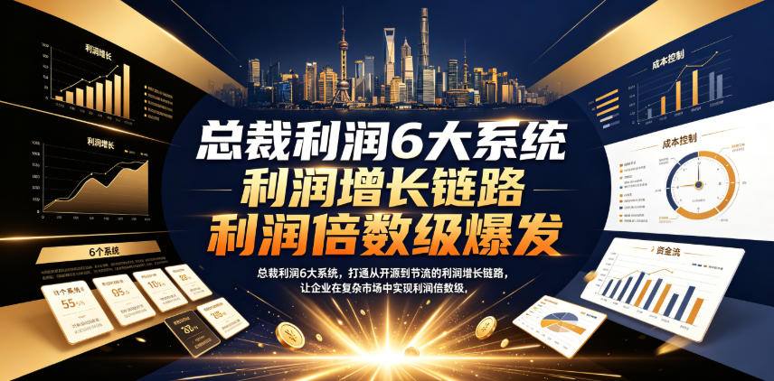 总裁利润6大系统,打通从开源到节流的利润增长链路,让企业在复杂市场中实现利润倍数级爆发-网赚副业网