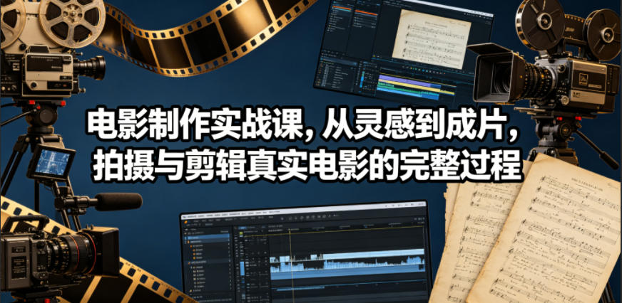 电影制作实战课,从灵感到成片,拍摄与剪辑真实电影的完整过程【原创双语字幕】-网赚副业网