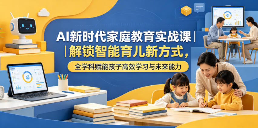 AI新时代家庭教育实战课|解锁智能育儿新方式,全学科赋能孩子高效学习与未来能力-网赚副业网