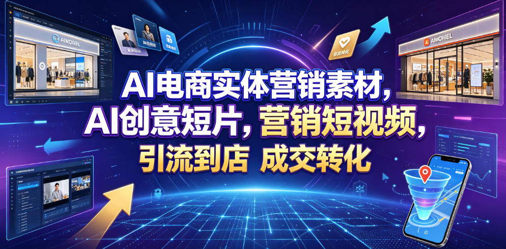 AI电商实体营销素材,AI创意短片,高效打造营销短视频,轻松引流到店,稳定提升门店客流与成交转化-网赚副业网