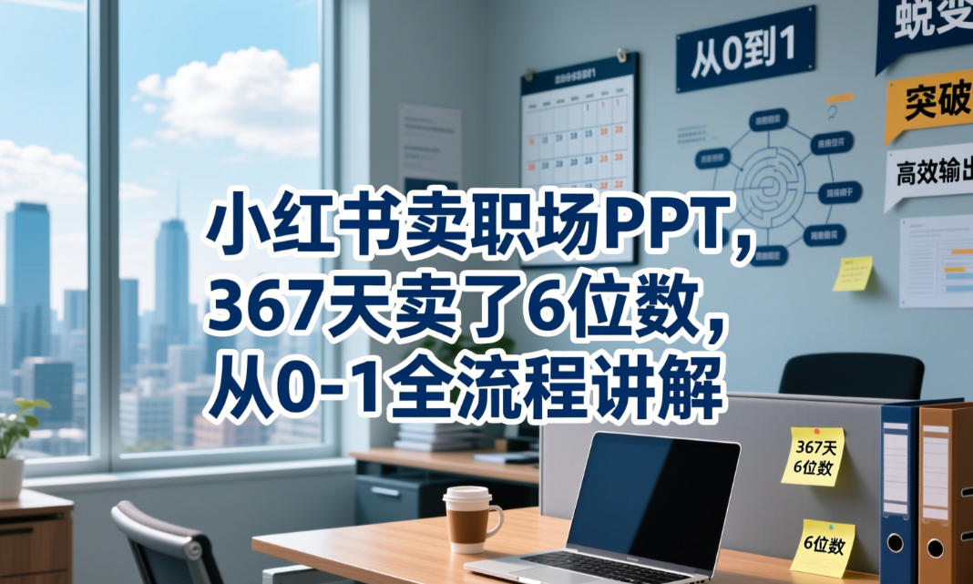 小红书卖职场PPT,367天卖了6位数,从0-1全流程讲解-网赚副业网