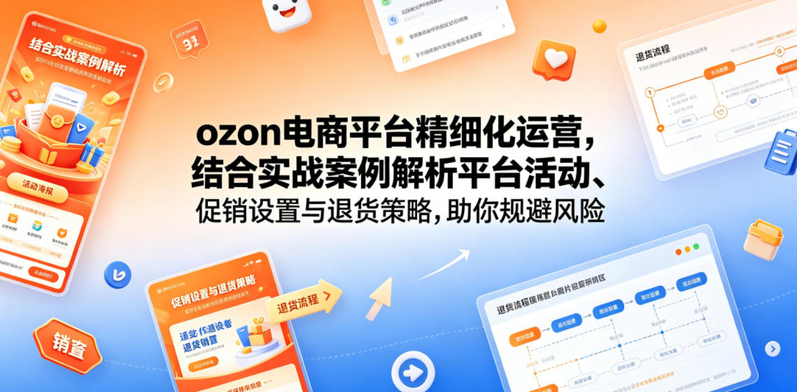 ozon电商平台精细化运营,结合实战案例解析平台活动、促销设置与退货策略,助你规避风险、提升销量-网赚副业网