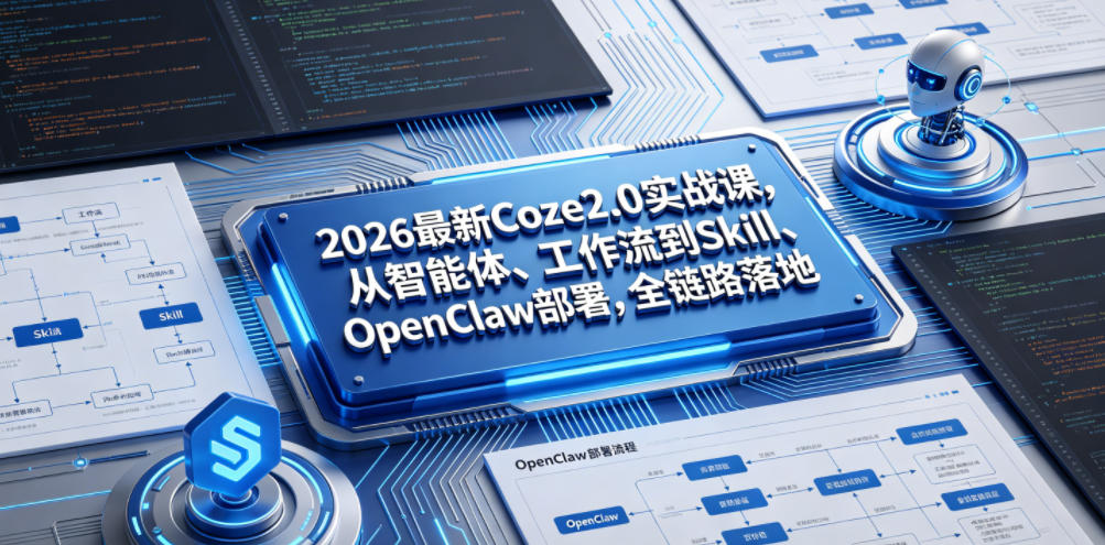 2026最新Coze2.0实战课,从智能体、工作流到Skill、OpenClaw部署,全链路落地-网赚副业网