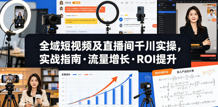 全域短视频及直播间千川实操,实战指南·流量增长·ROI提升(更新)-网赚副业网