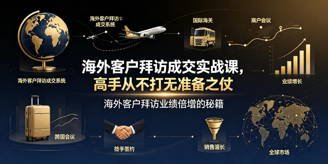 海外客户拜访成交实战课,高手从不打无准备之仗,海外客户拜访业绩倍增的秘籍-网赚副业网