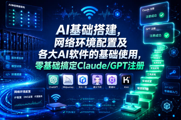 AI基础搭建,网络环境配置及各大AI软件的基础使用,零基础搞定Claude/GPT注册-网赚副业网