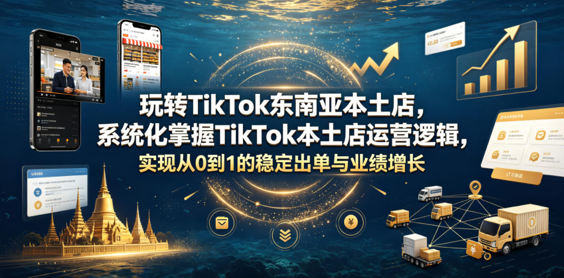 玩转TikTok东南亚本土店，系统化掌握TikTok本土店运营逻辑，实现从0到1的稳定出单与业绩增长-网赚副业网