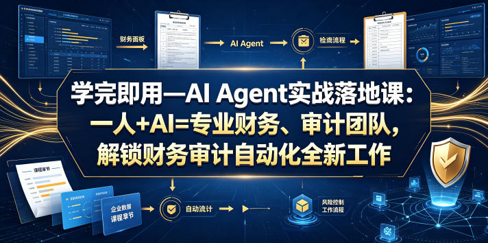 学完即用—AI Agent实战落地课:一人+AI=专业财务、审计团队,解锁财务审计自动化全新工作模式-网赚副业网