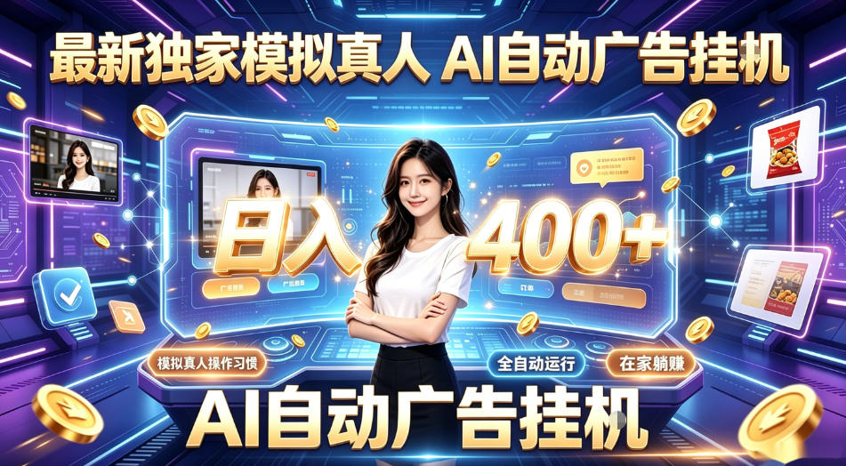 最新独家模拟真人,AI自动挂号挂G,日入400+,全程全自动运行,无需人工【揭秘】-网赚副业网