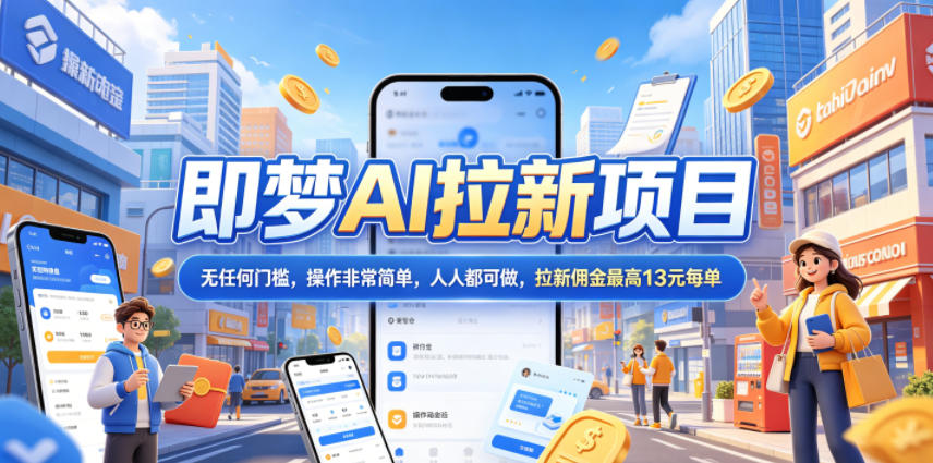 2026年即梦AI拉新项目最新玩法,无任何门槛,操作非常简单,人人都可做,拉新佣金最高13米每单(更新6月24日)-网赚副业网
