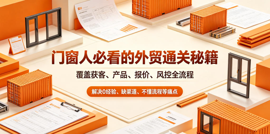 门窗人必看的外贸通关秘籍,块覆盖获客、产品、报价、风控全流程,解决0经验、缺渠道、不懂流程等痛点-网赚副业网