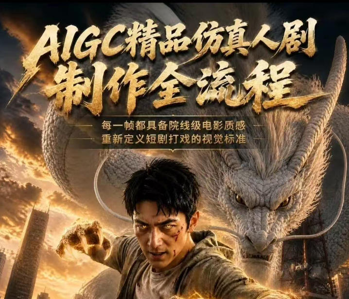AIGC精品仿真人剧豢龙人全流程制作解析2026，国风仿真人创作+打斗剧情+人设编排，一站式AI短剧入门-网赚副业网