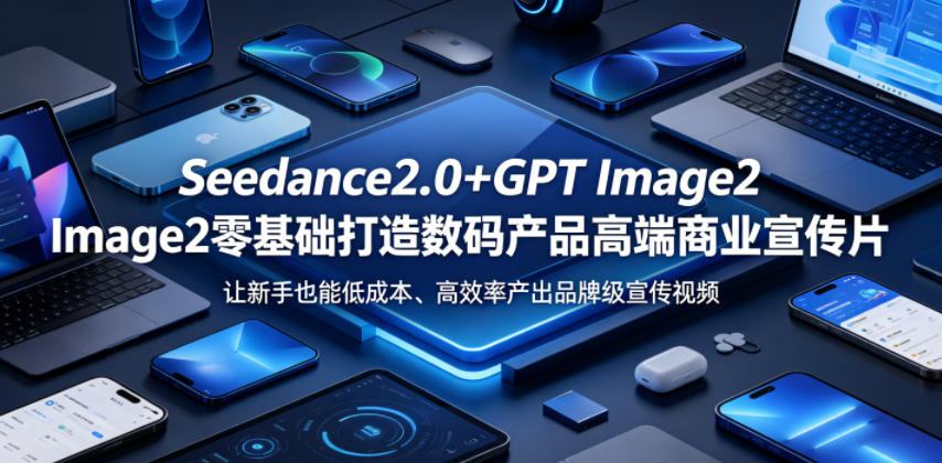 Seedance2.0+GPT Image2零基础打造数码产品高端商业宣传片,让新手也能低成本、高效率产出品牌级宣传视频-网赚副业网