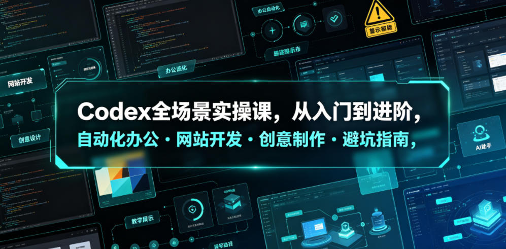 Codex全场景实操课,从入门到进阶,自动化办公・网站开发・创意制作・避坑指南,全流程教学-网赚副业网
